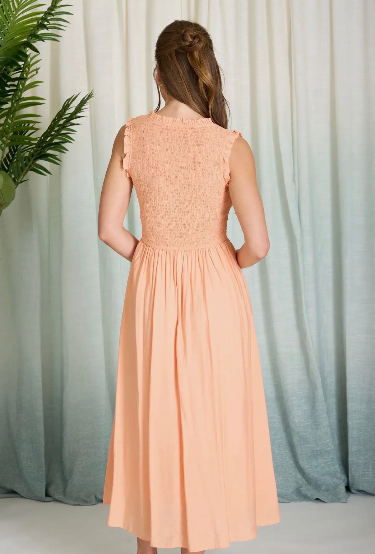 Smocked Top Midi Dress