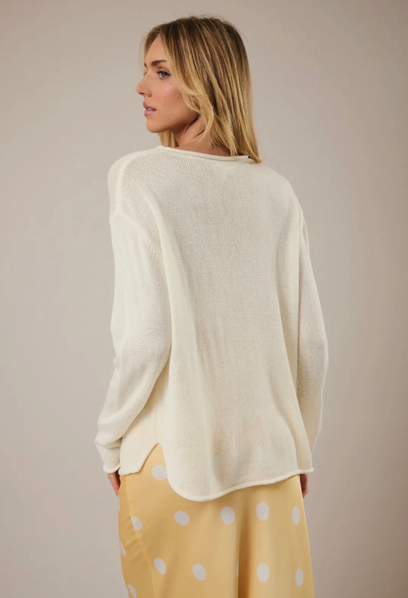 Lemon Rolled Hem Sweater