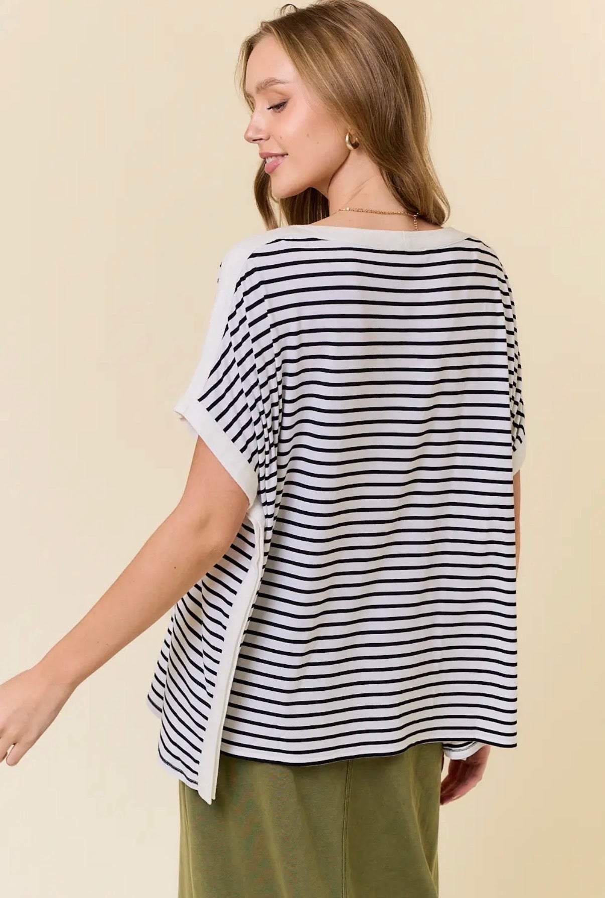 Striped Boat Neck Top
