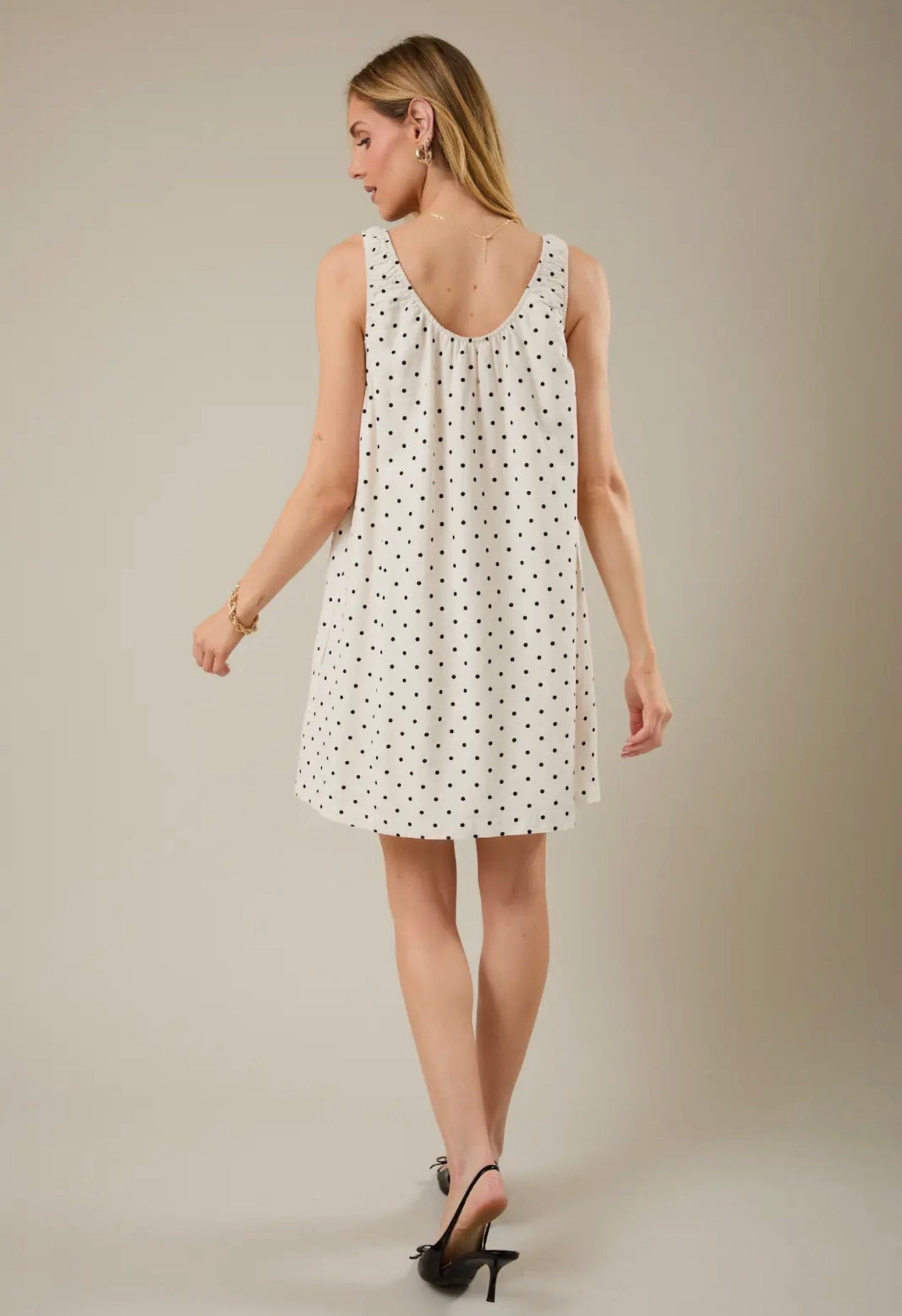 Sleeveless Polka Dot Dress
