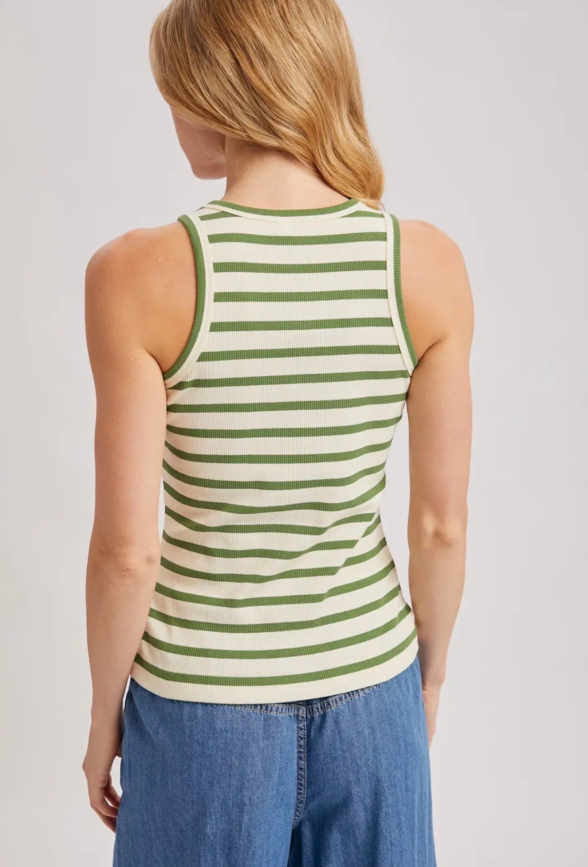 Green Stripe Tank Top