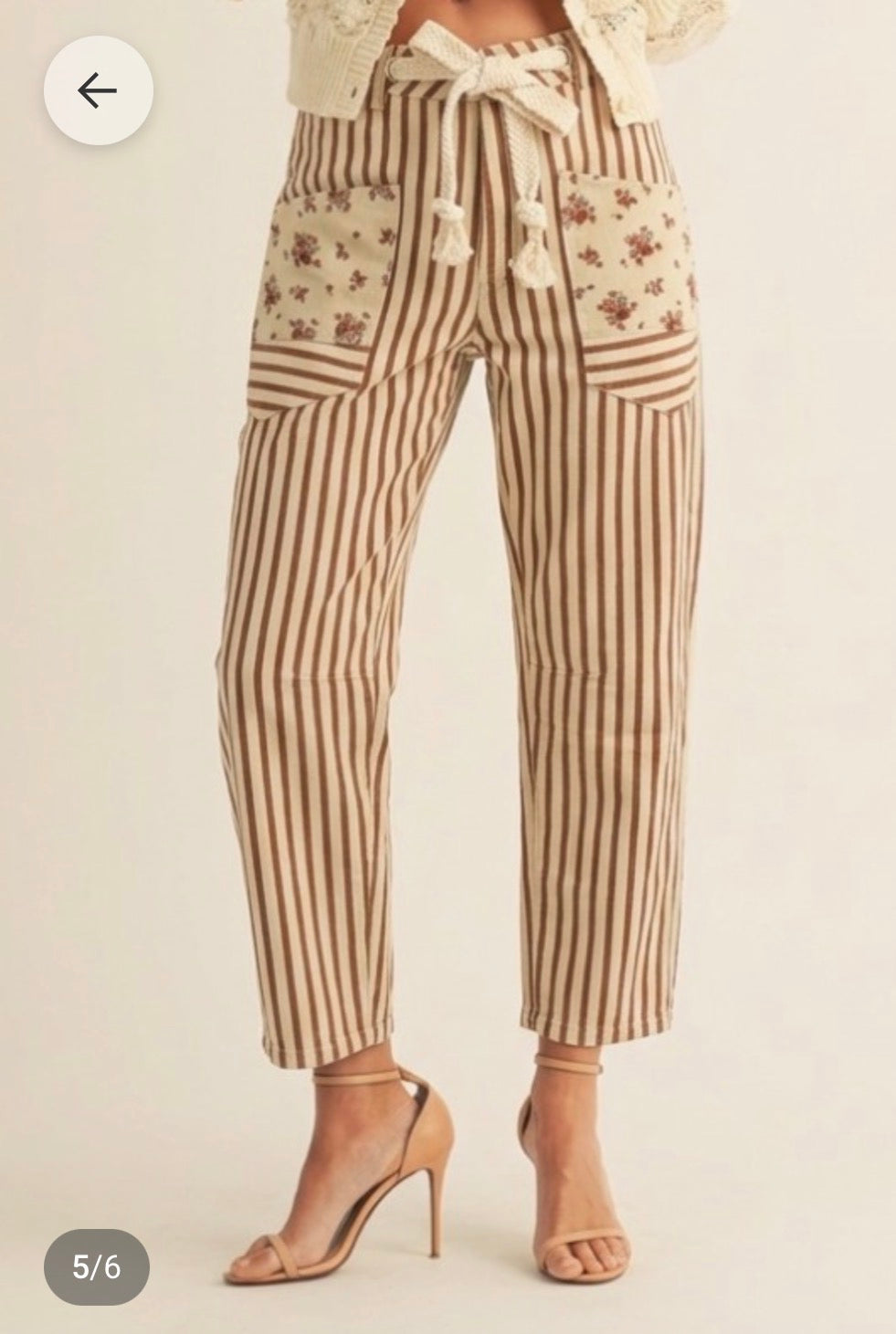 Mocha Stripe Patch Pants