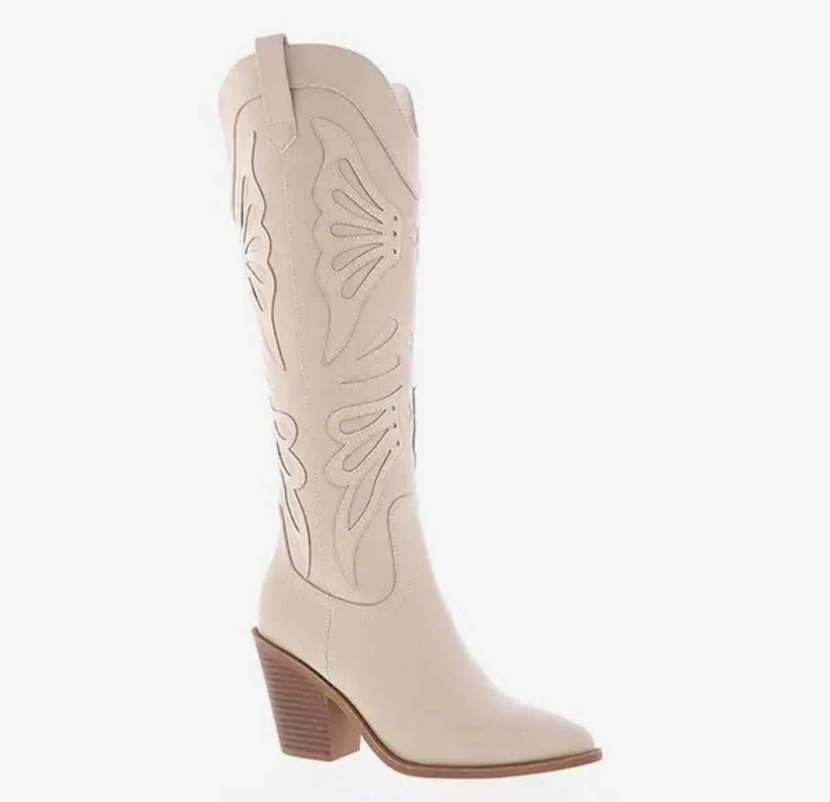 Butterfly Cream Cowboy Boot