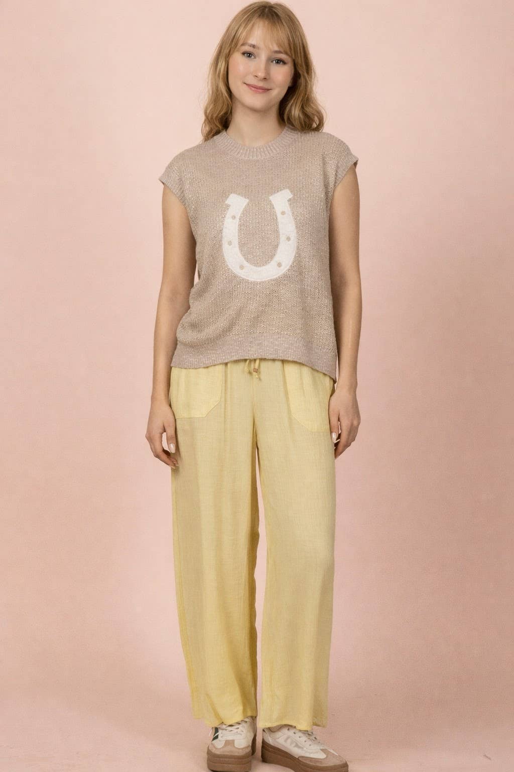 Lemon Wide Leg Linen Pants