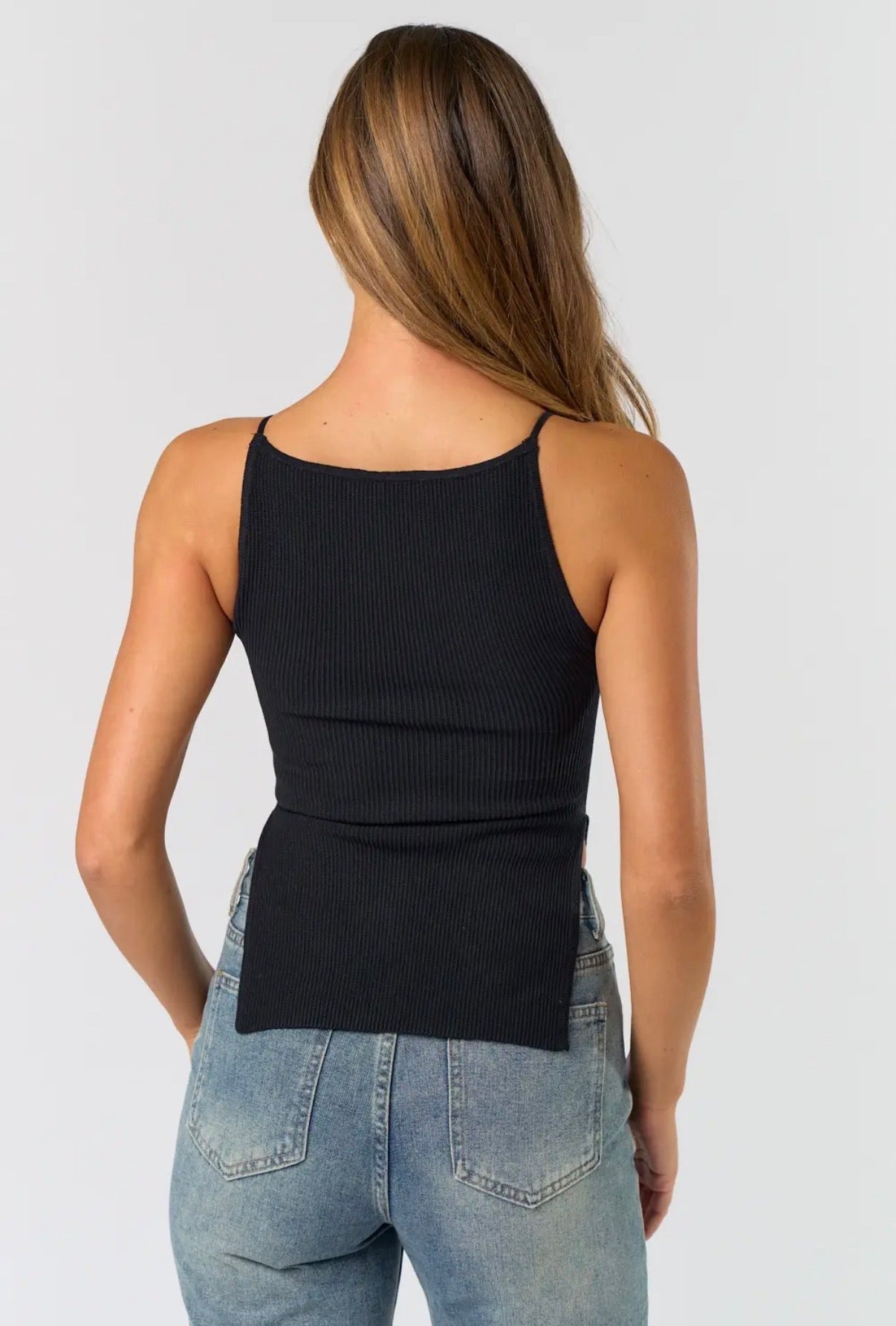 Hadley Ribbed Split Hem Tank Top
