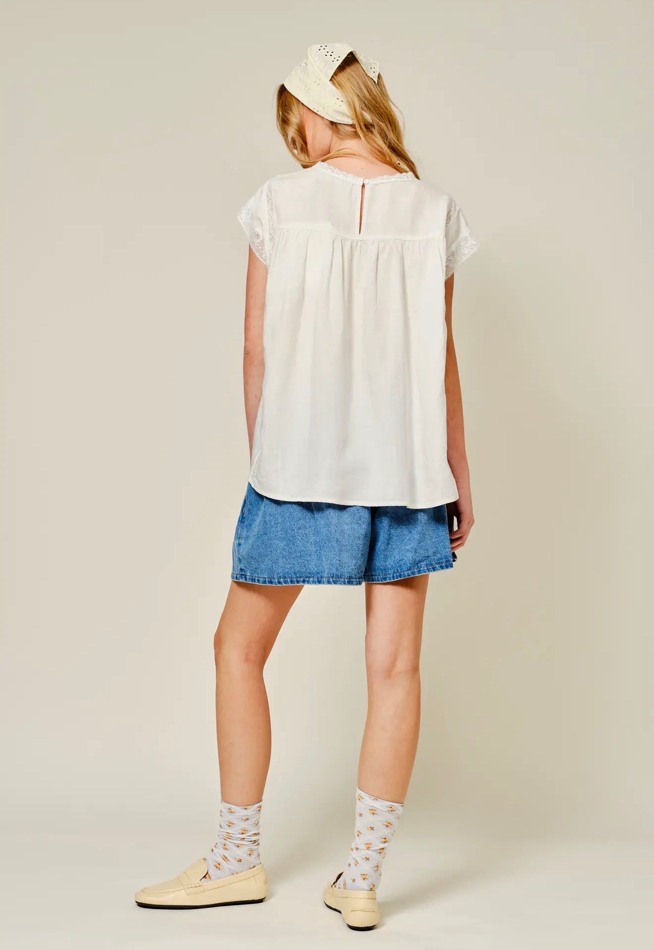 Soft Linen Lace Blouse