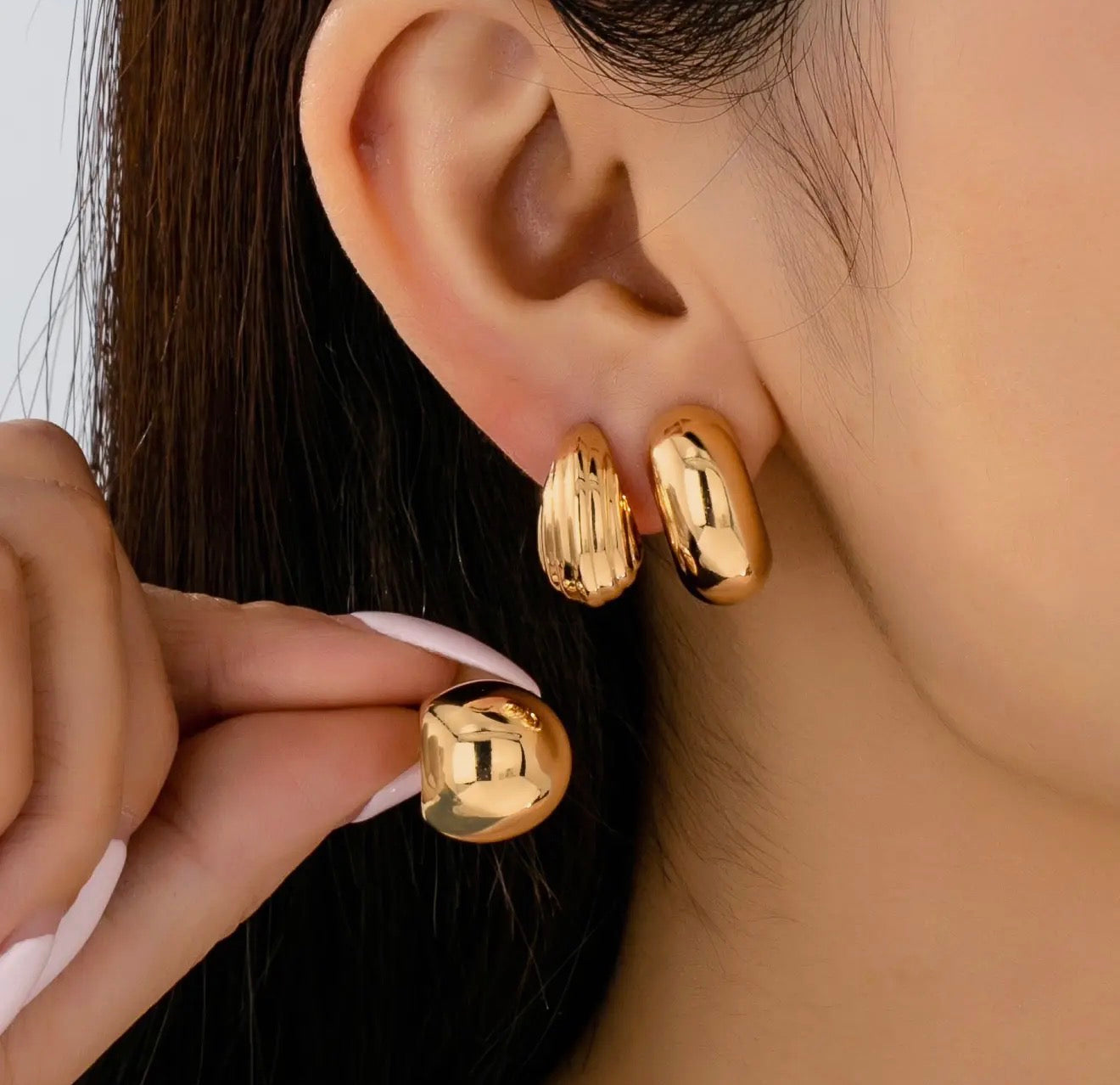 Trio Earrings Bubbly Puffy