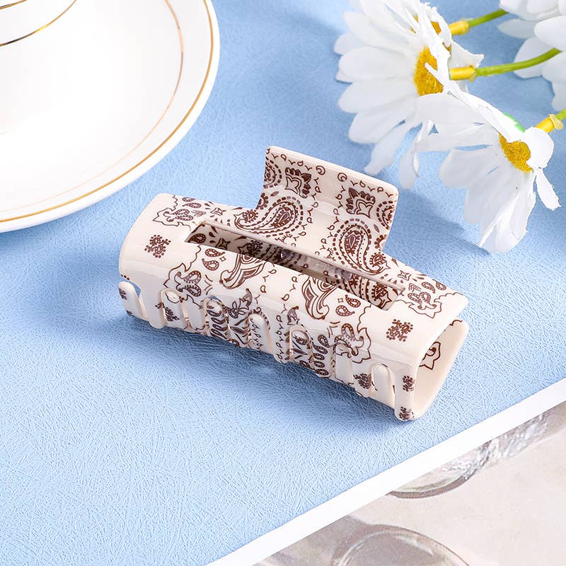Cashew Pattern Acrylic Hair Clip