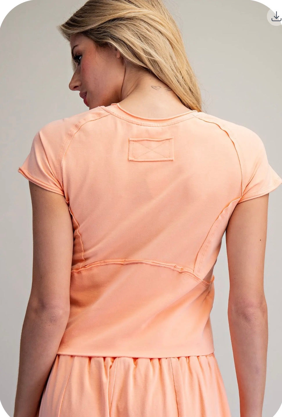 Mineral Washed Solid Cropped T-Shirt