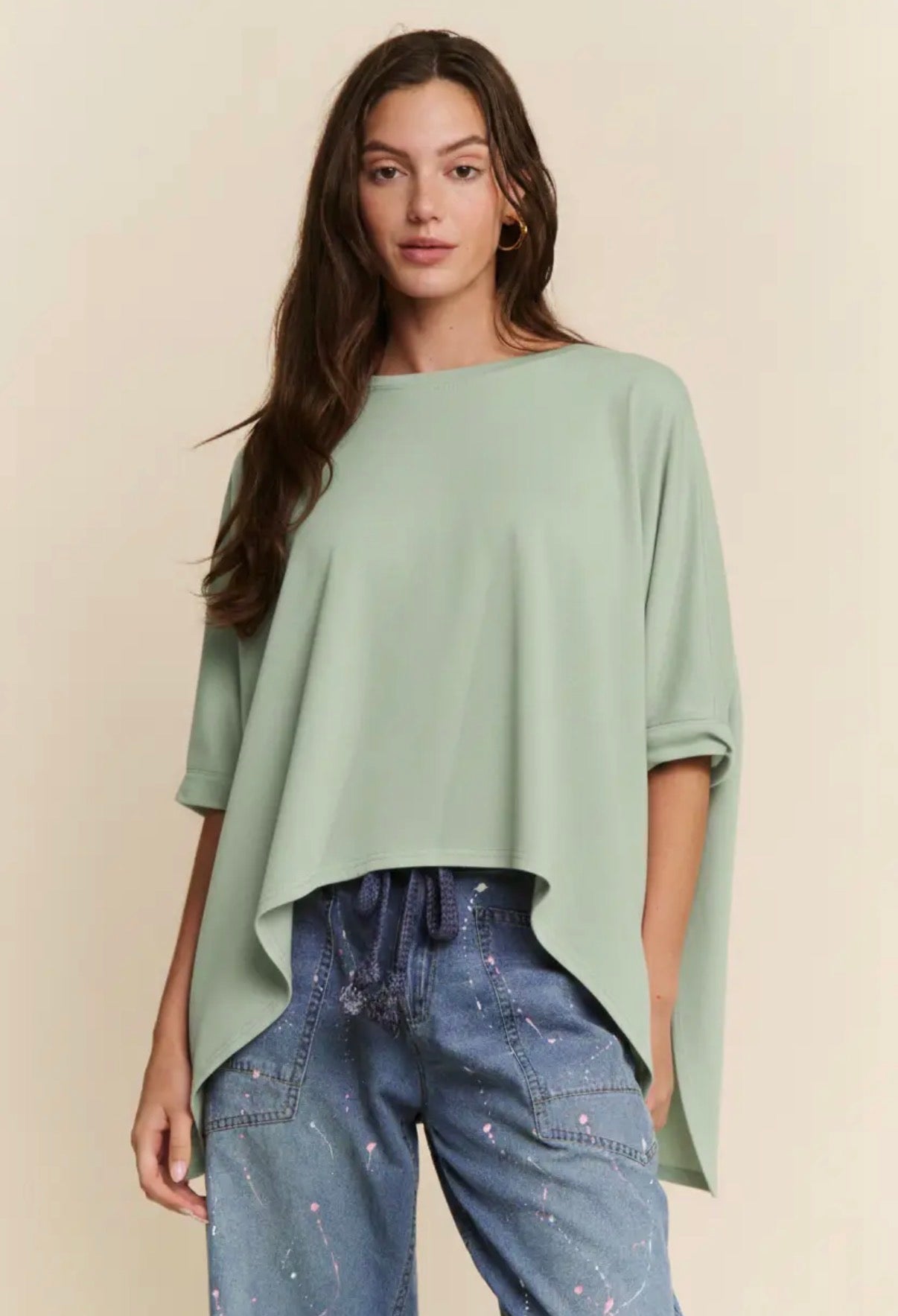 Dolman Half Sleeve Oversized Top