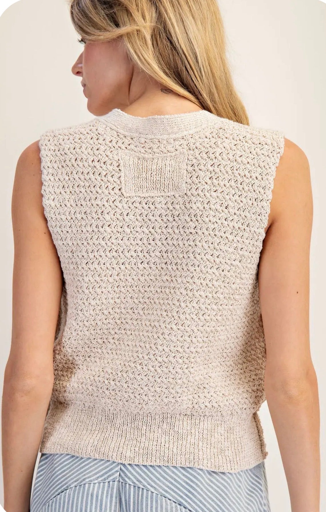 Button Down V Neck Sweater Vest