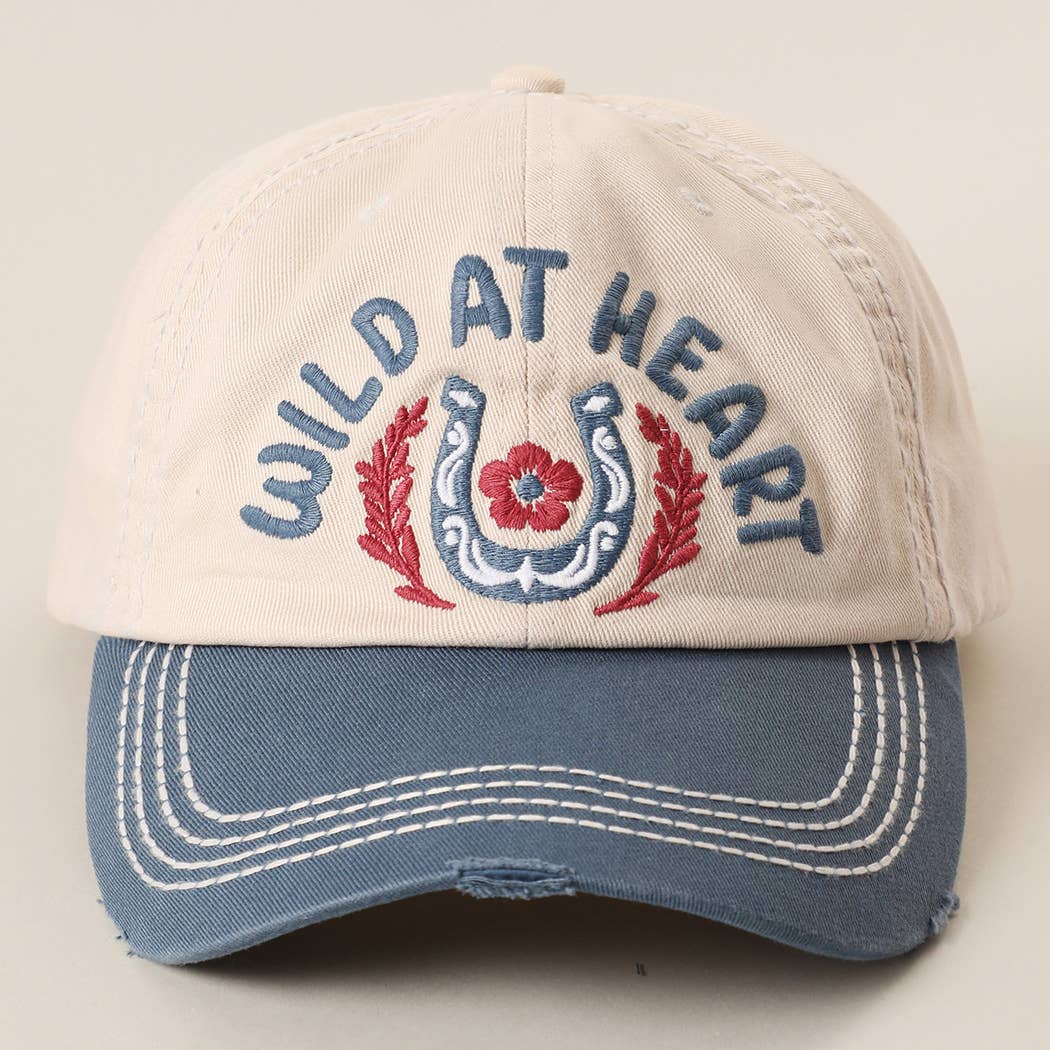 WILD AT HEART Embroidered Vintage Baseball Cap