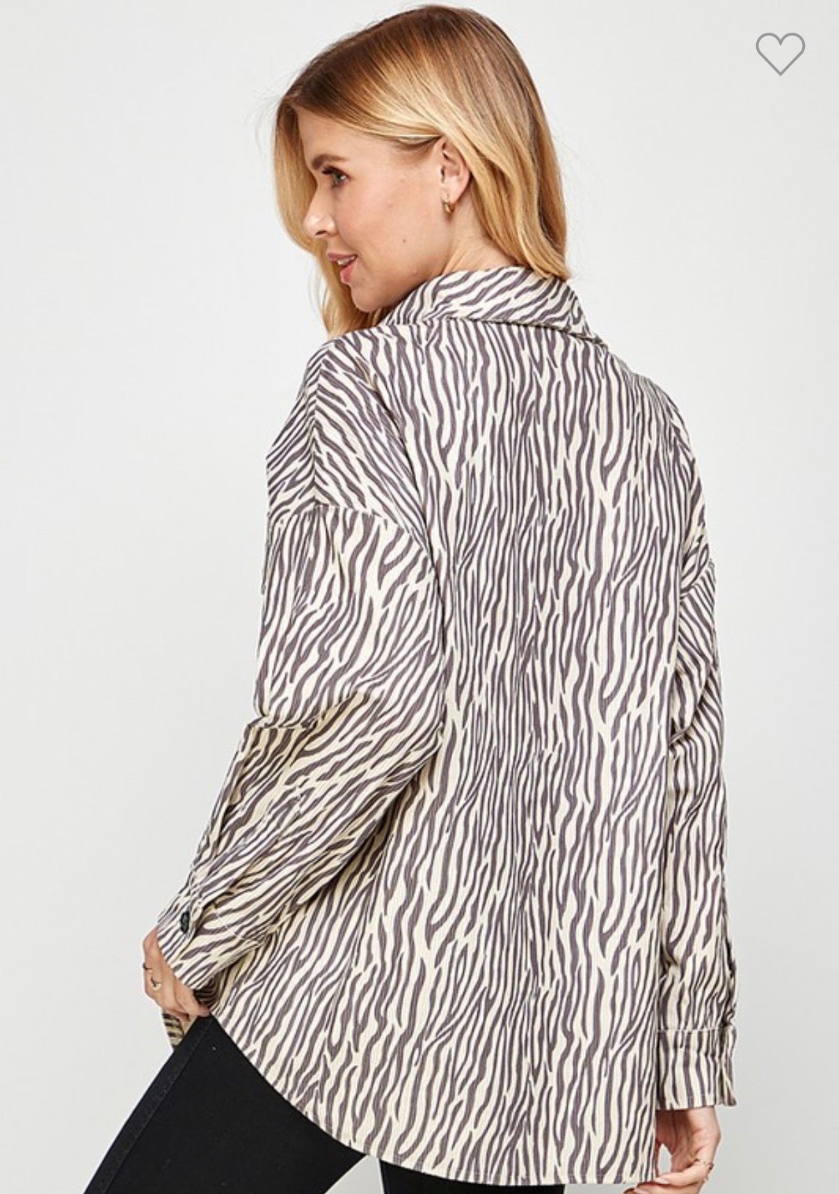 Zebra Button Up Shacket