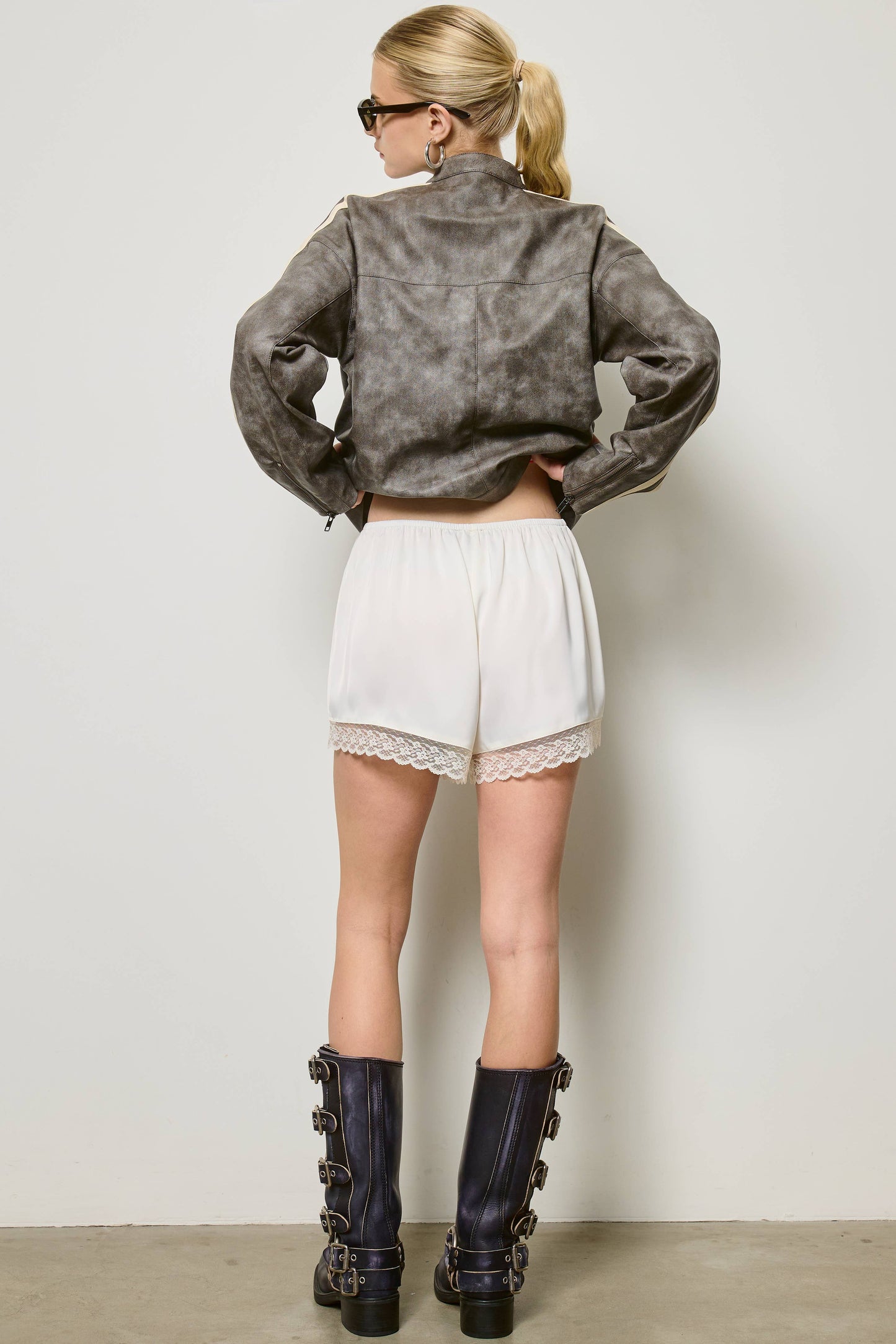 Lace Trim Silky Shorts