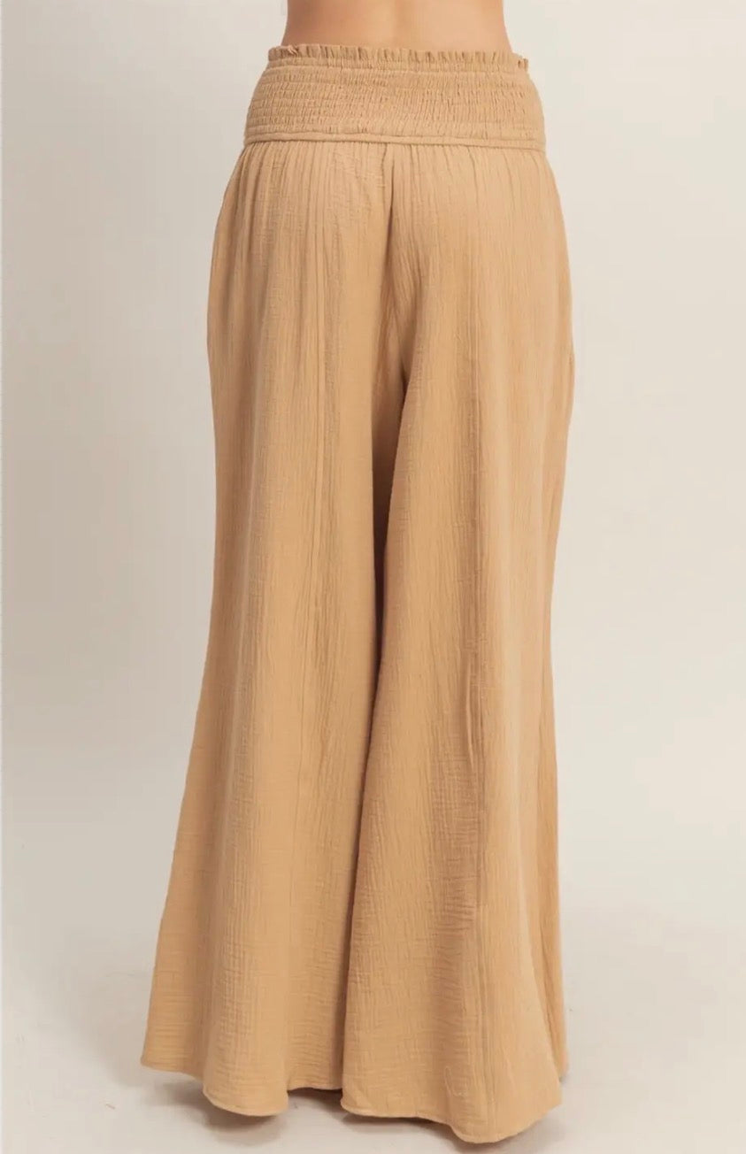 Smocked Waist Flowy Pants
