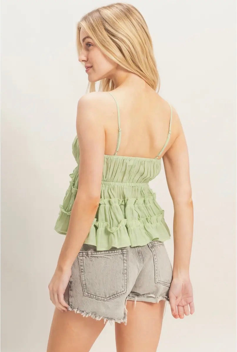 Ruffled Tie Front Cami