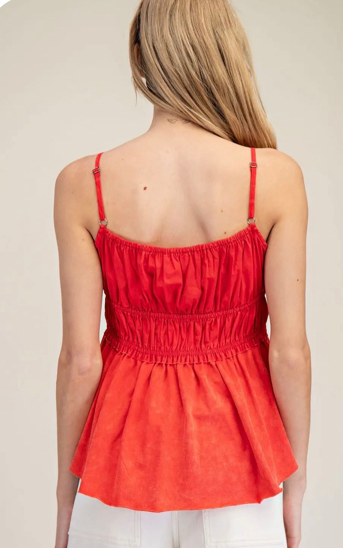 Mineral Washed Peplum Top