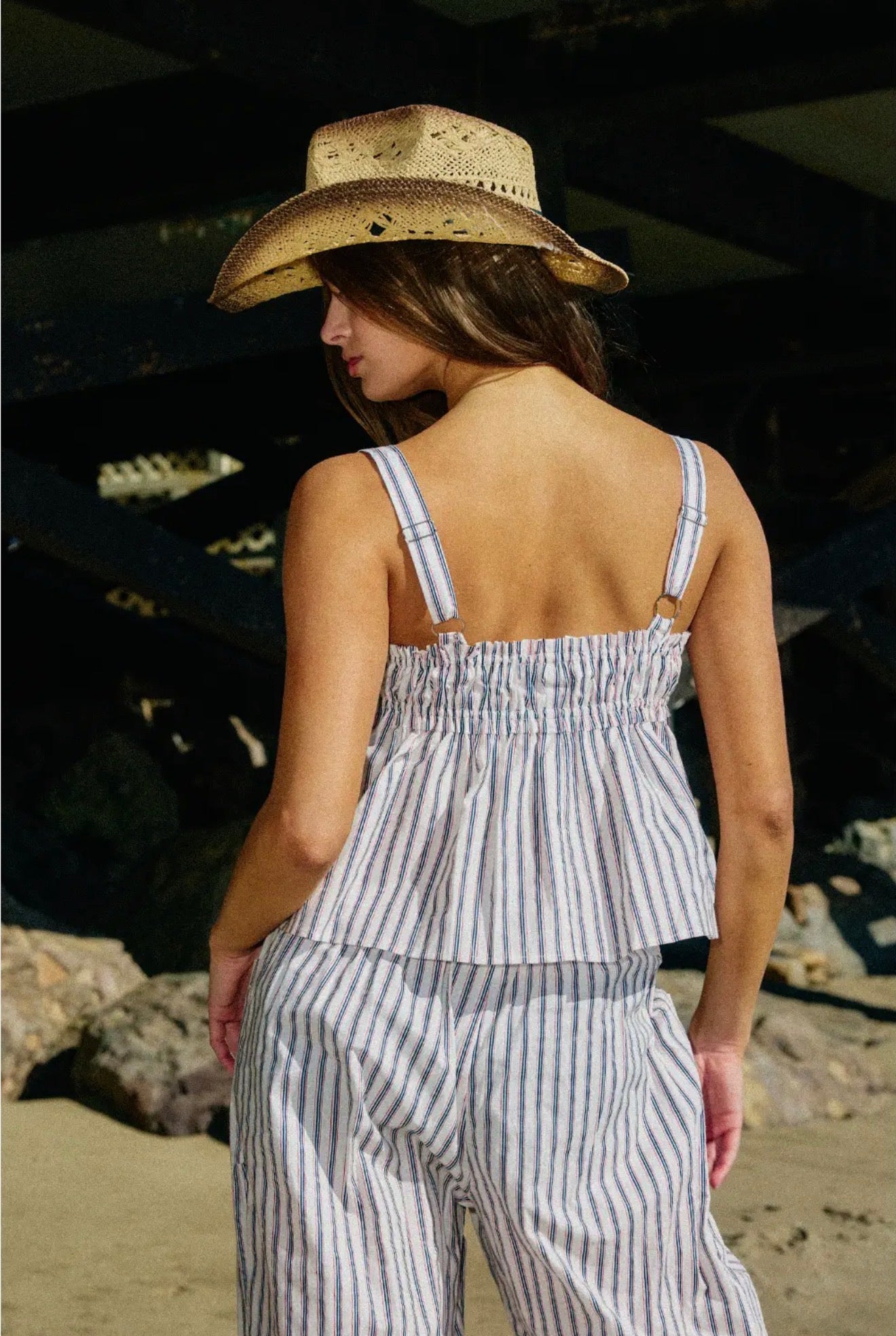 Blue and Red Stripe Top