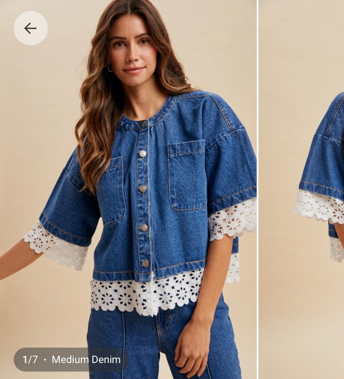 Denim Lace Crochet Top