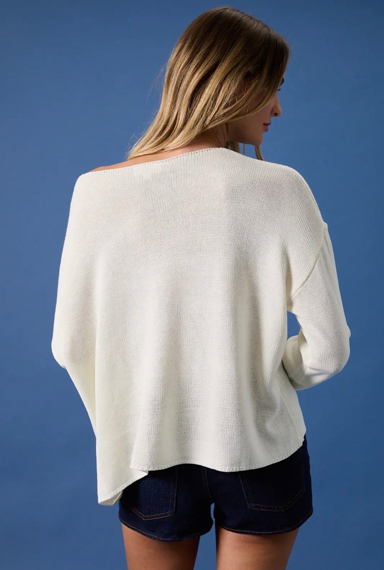Cream Lightweight Flag Sweater