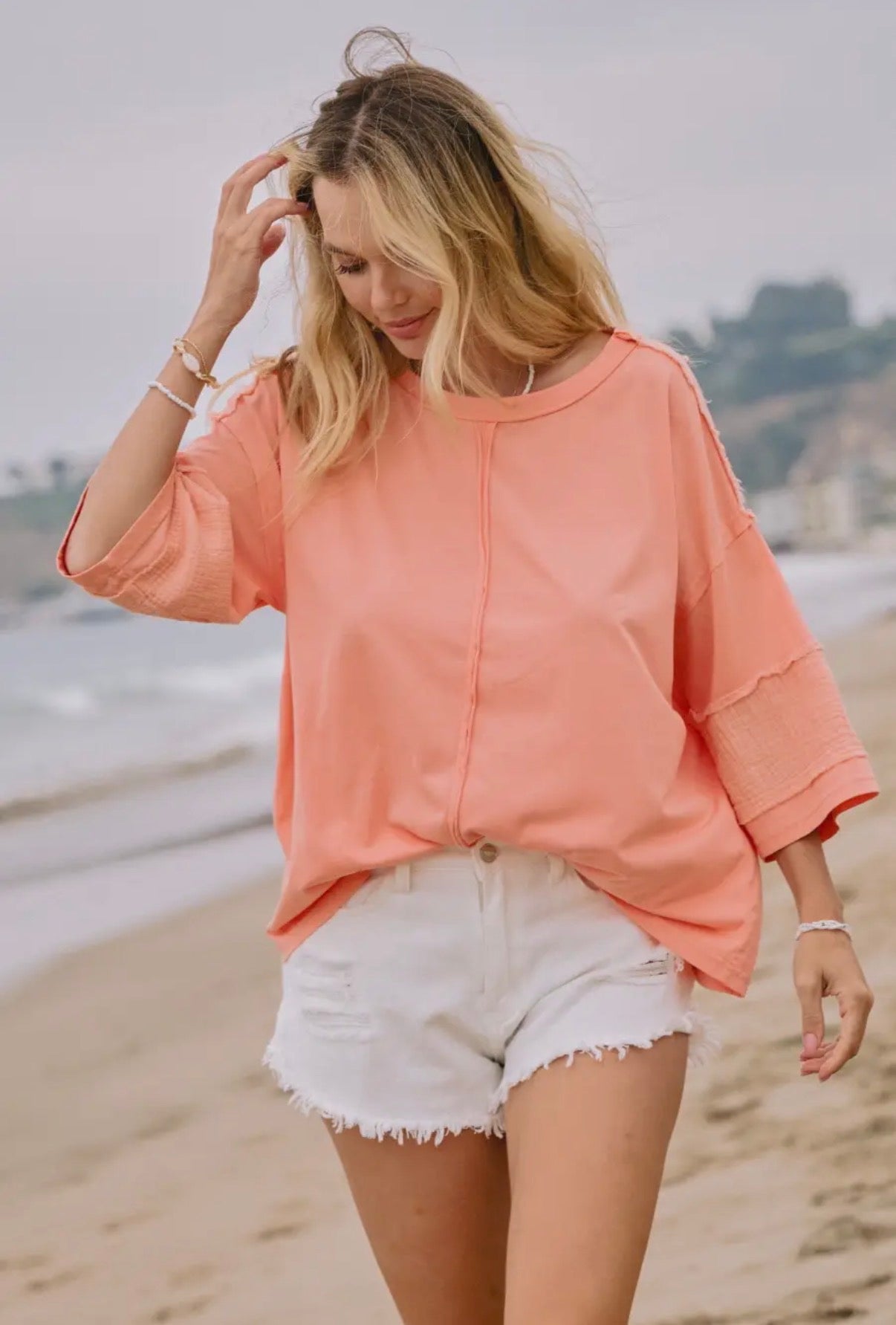 Emma Mixed Fabric Top