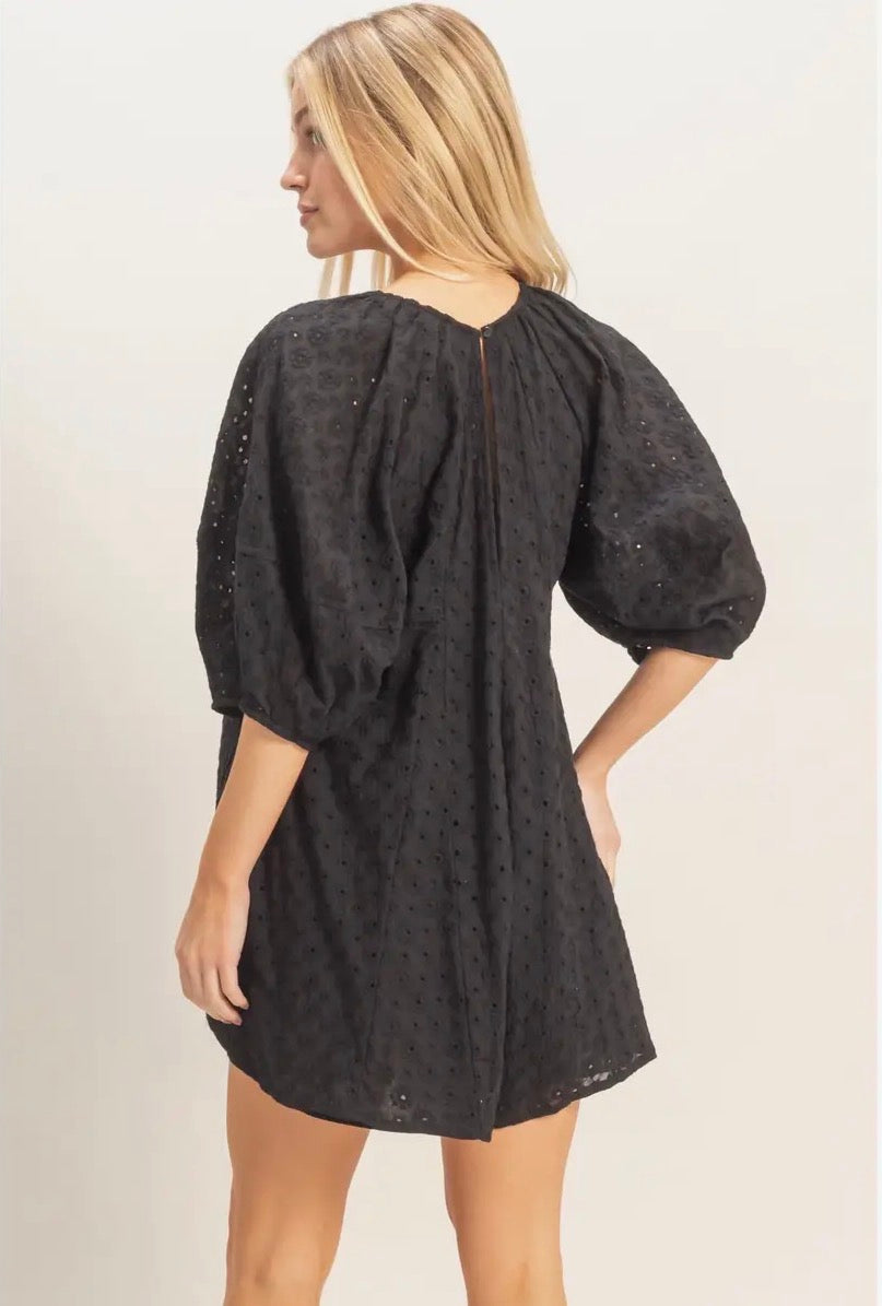 Black Eyelet Romper