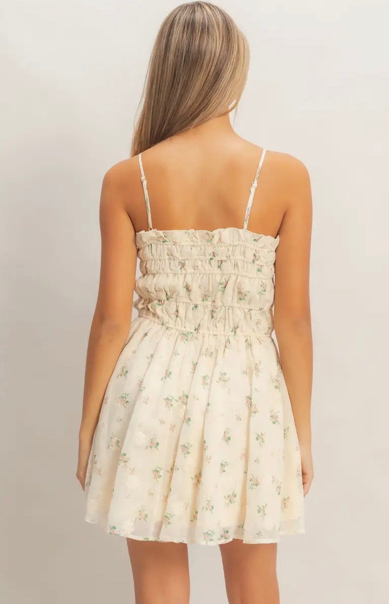 Floral Button Front Mini Dress