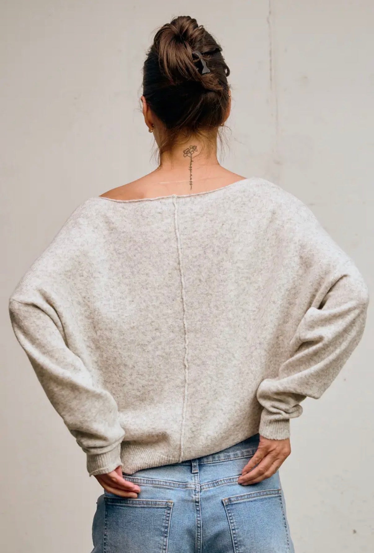 Off-Shoulder Lightweight Sweater