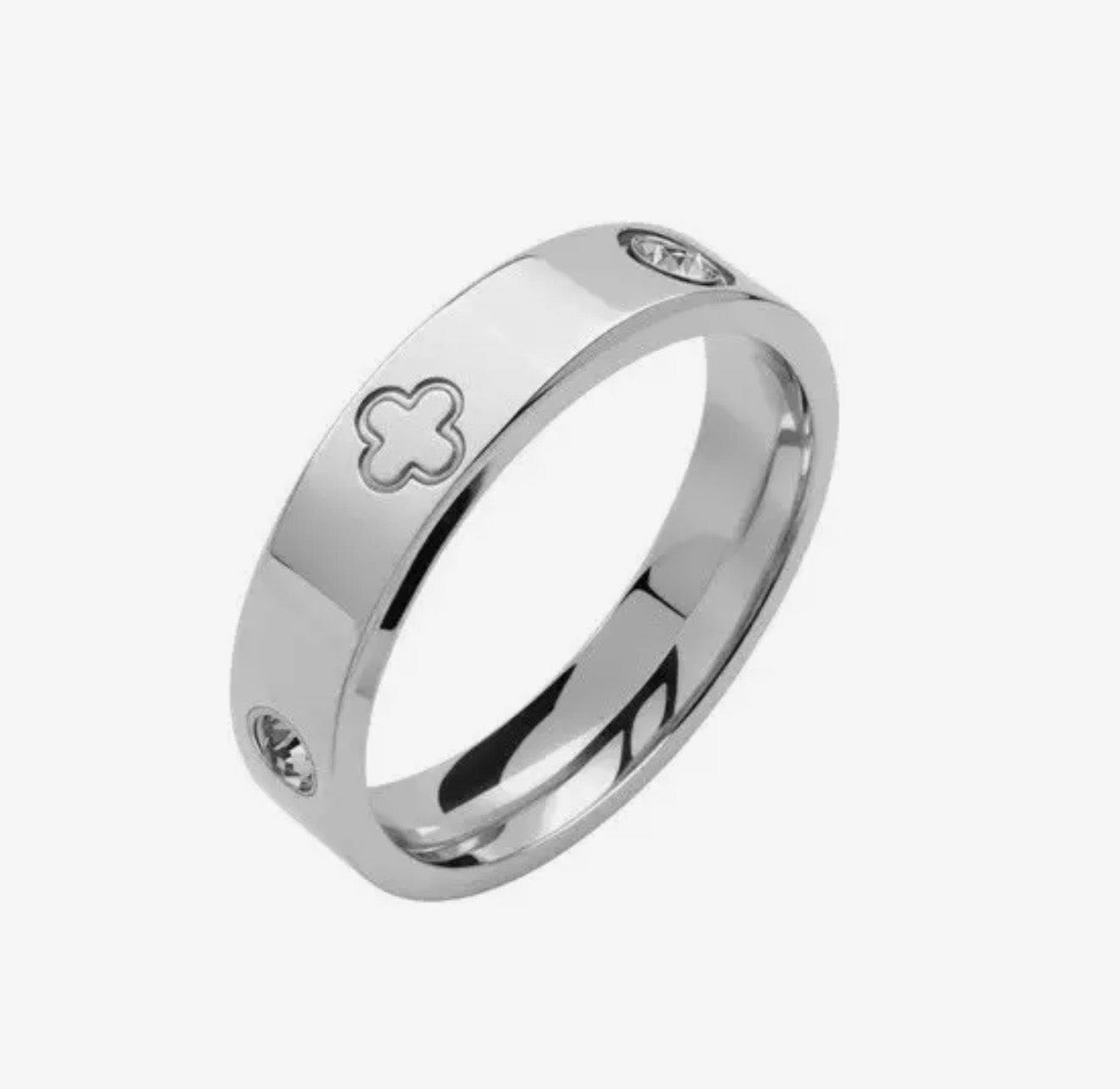 18k Stainless Silver Band Ring