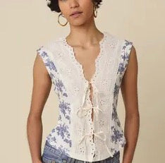 Lace Trim Floral Tank Top