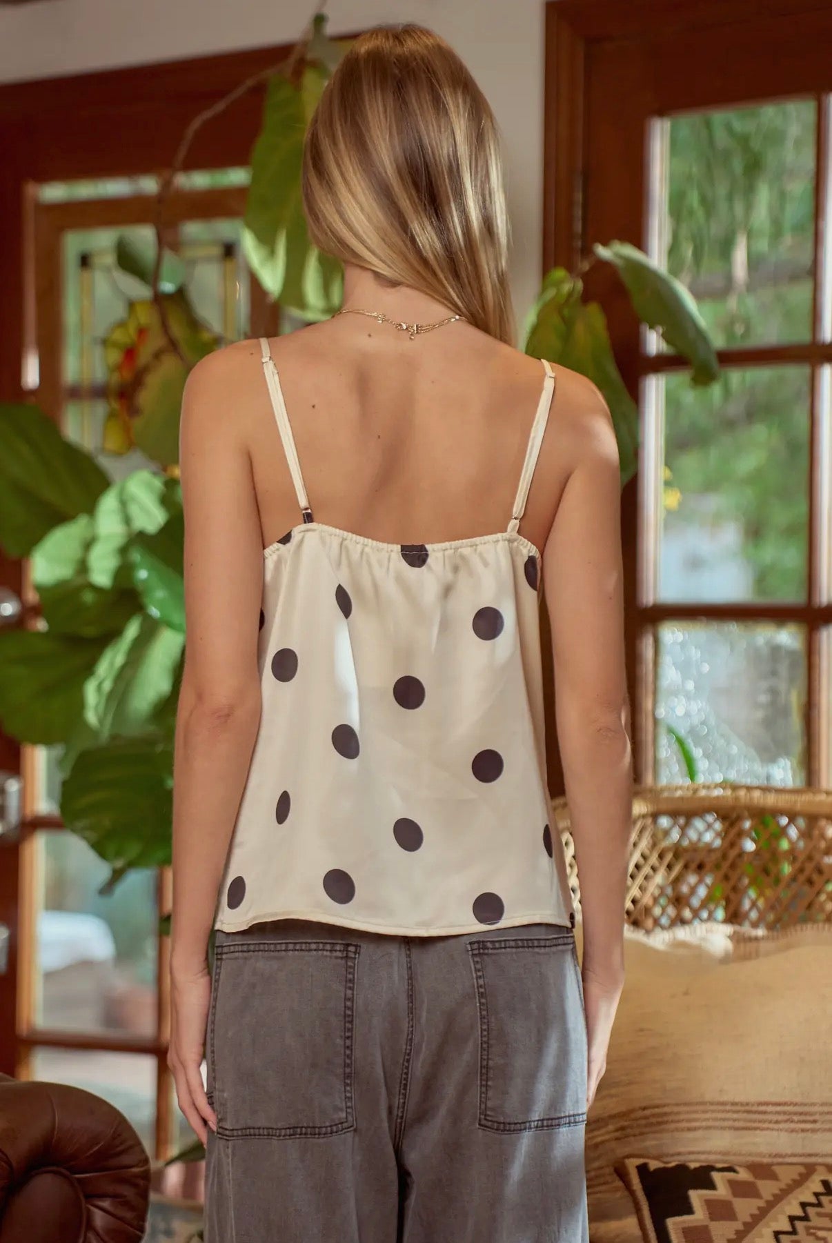 Satin Polka Dot Tank Top