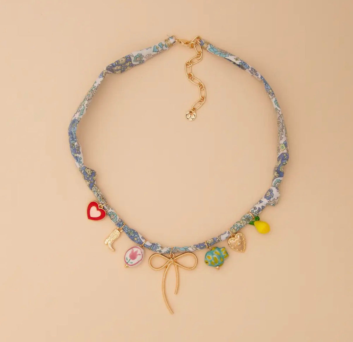 Multi Charm Trinket Bandana Necklace