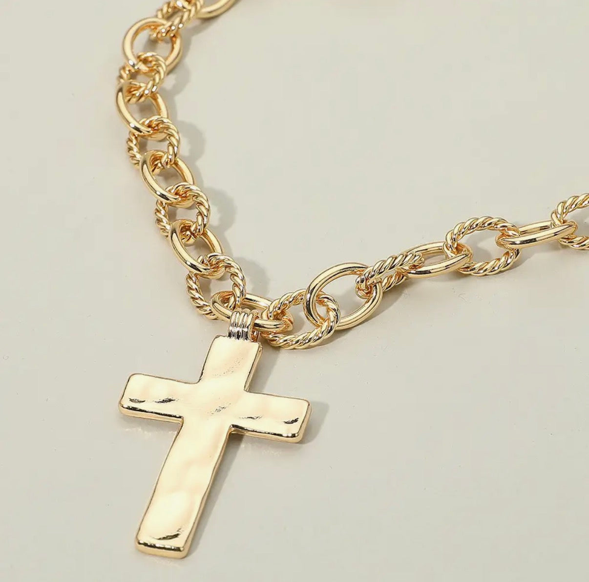 Gold Cross Chain Necklace