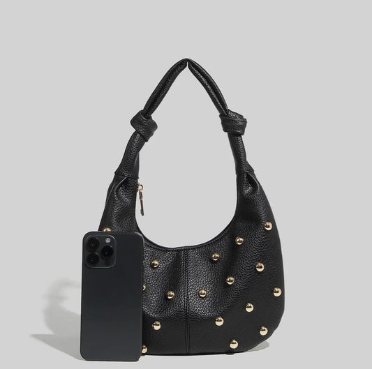 Black Gold Studded Handbag