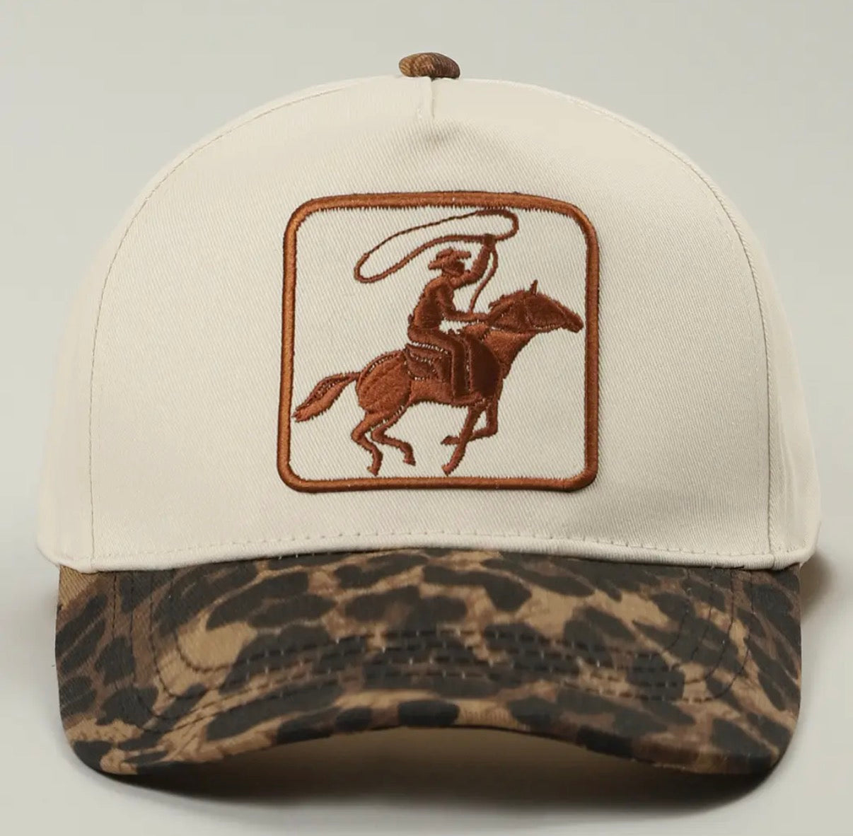 Cowboy Patch Leopard Hat
