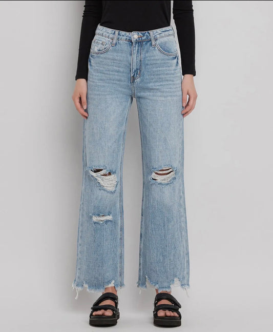 90's Vintage Super High Rise Flare Jeans