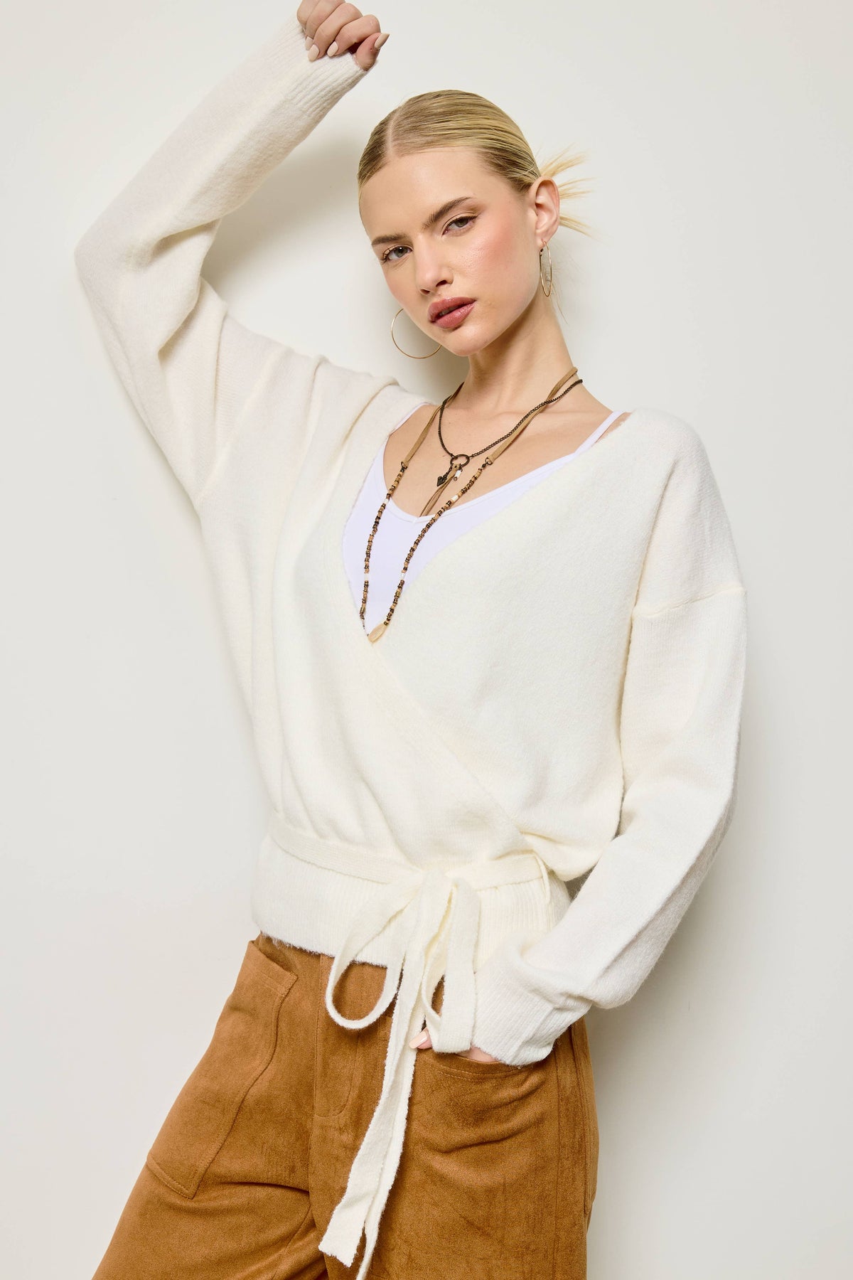 Wrap Knit Cardigan Sweater