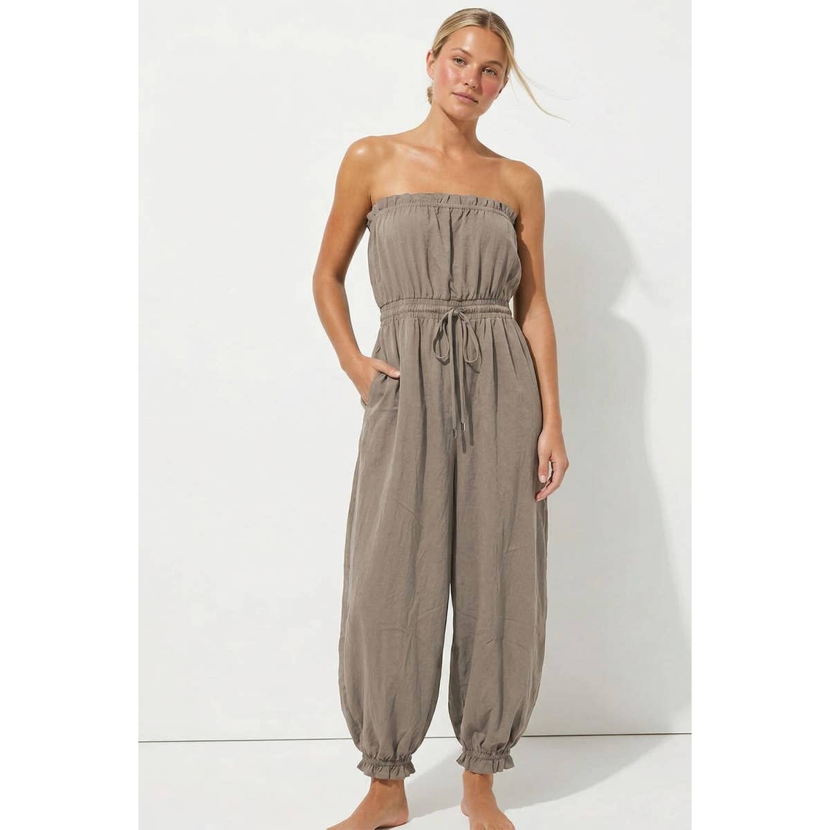 Strapless Balloon Leg Jumpsuit