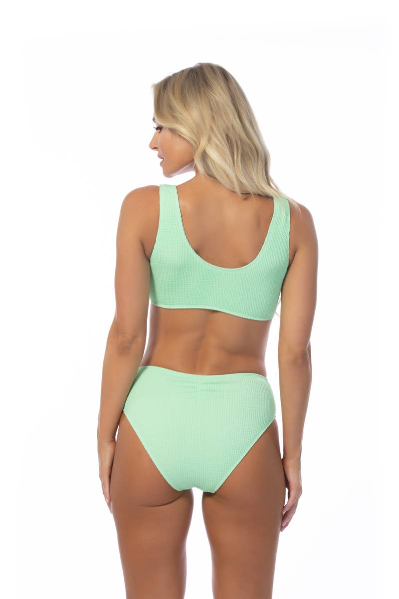 TEXTURED SOLID MINT BIKINI TOP