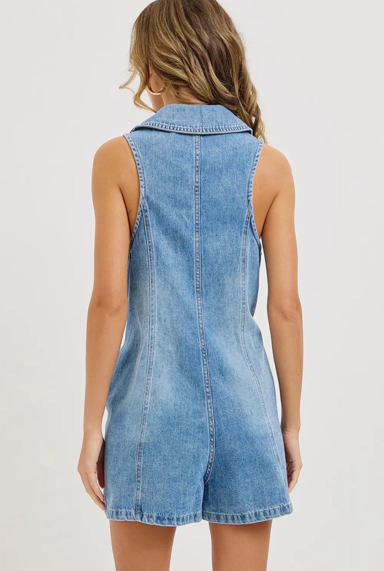 Denim Collared Romper