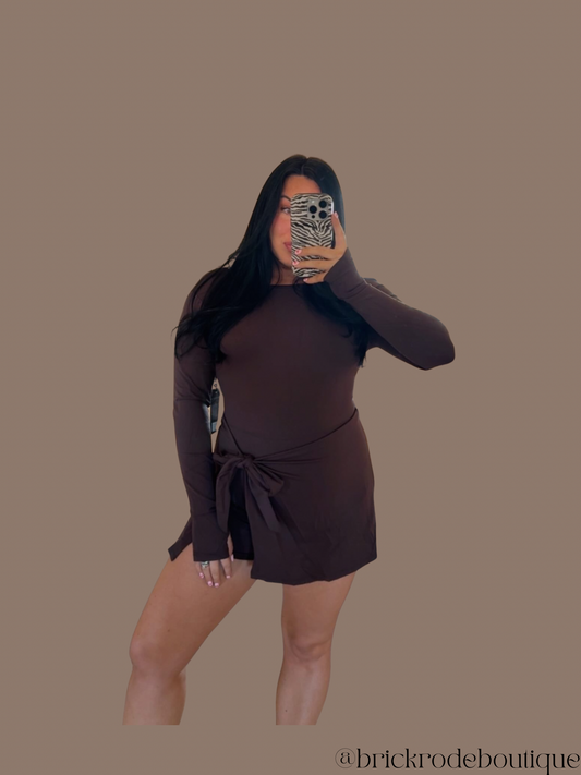 Chocolate Active Wrap Dress