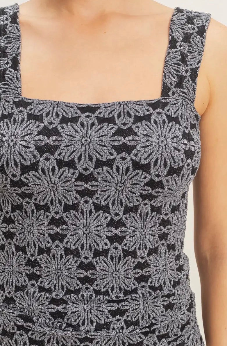 Floral Square Neck Tank Top