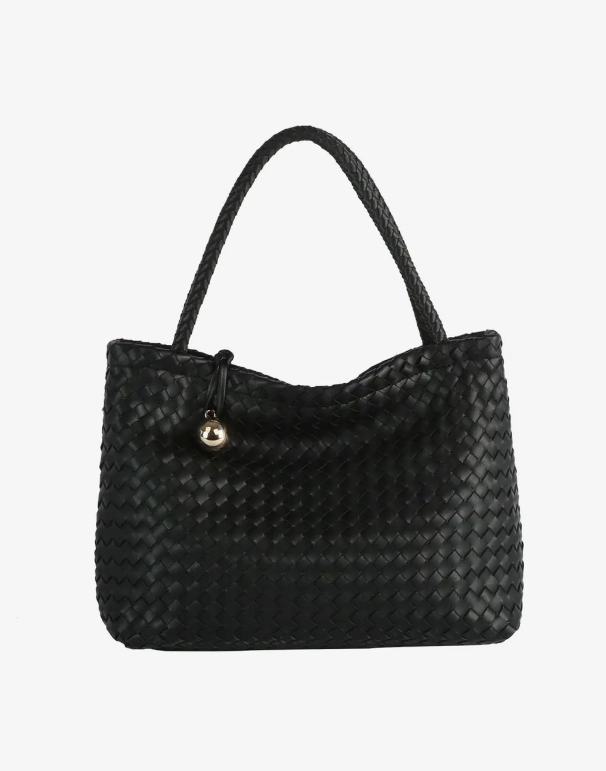 Black Woven Handbag