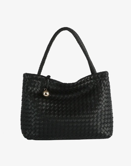 Black Woven Handbag