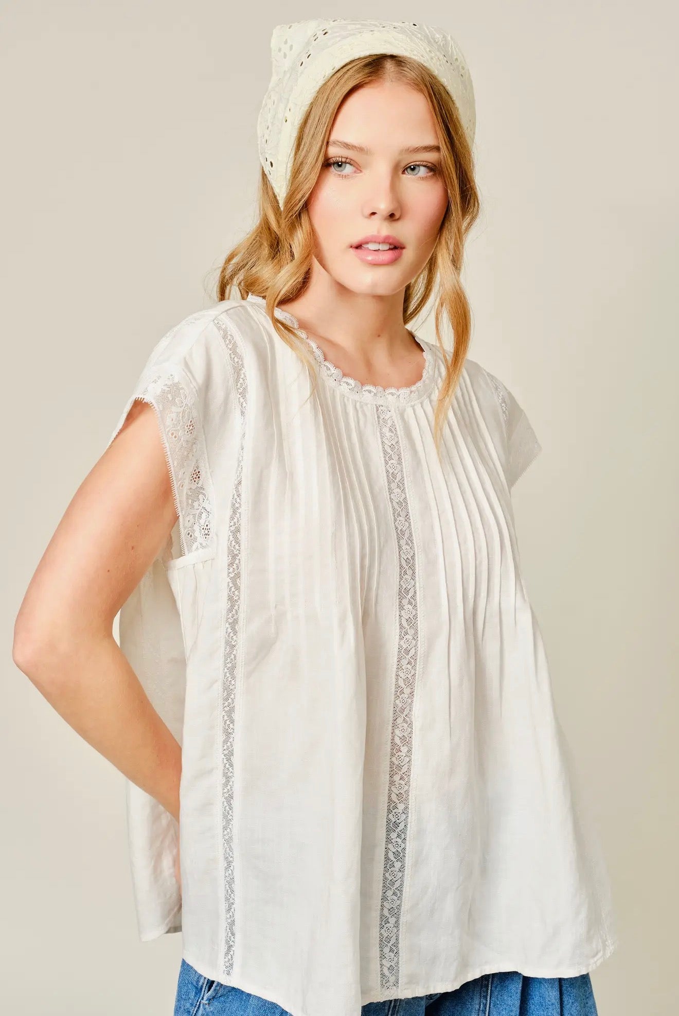 Soft Linen Lace Blouse