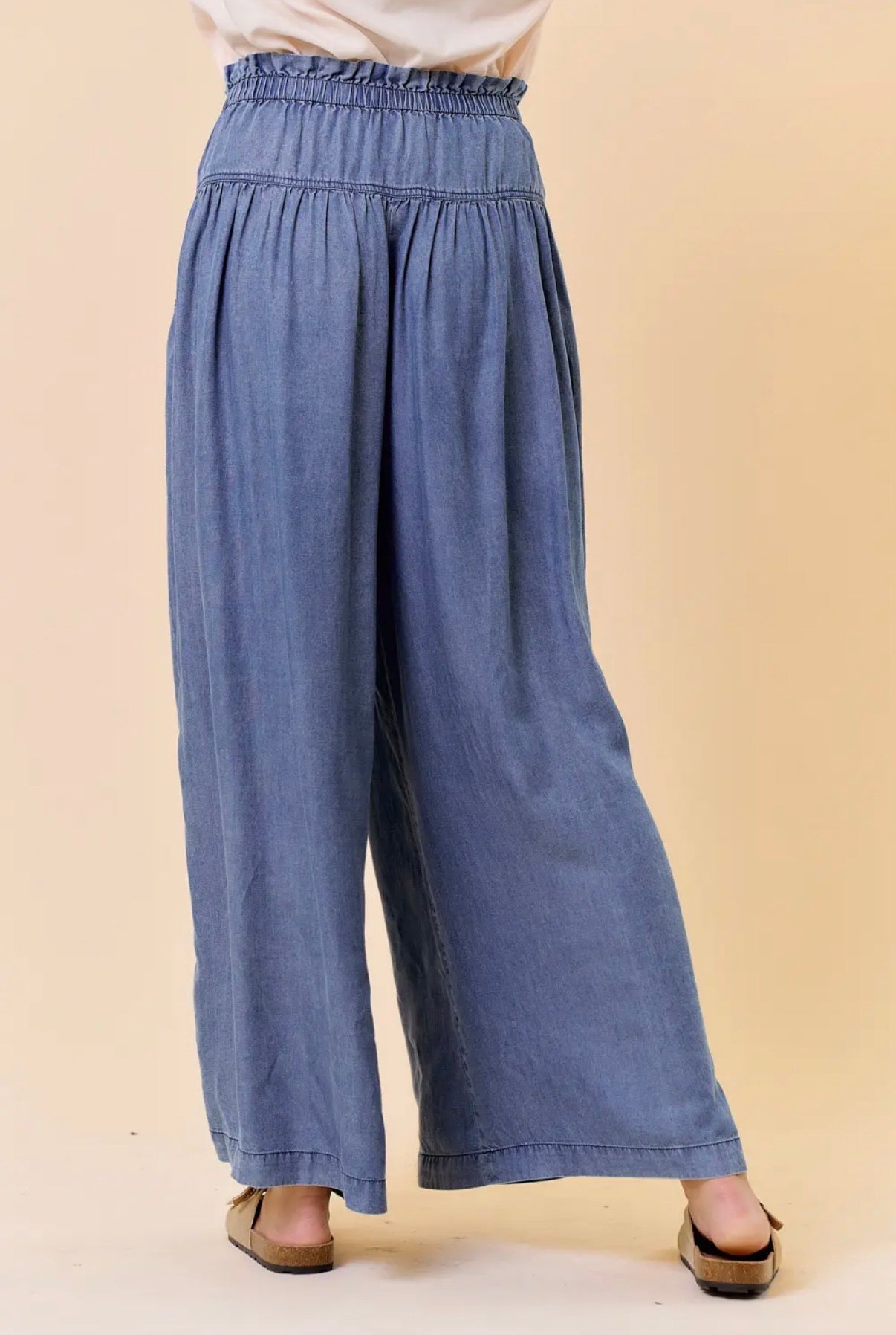 Wide Leg Flowy Denim Pants
