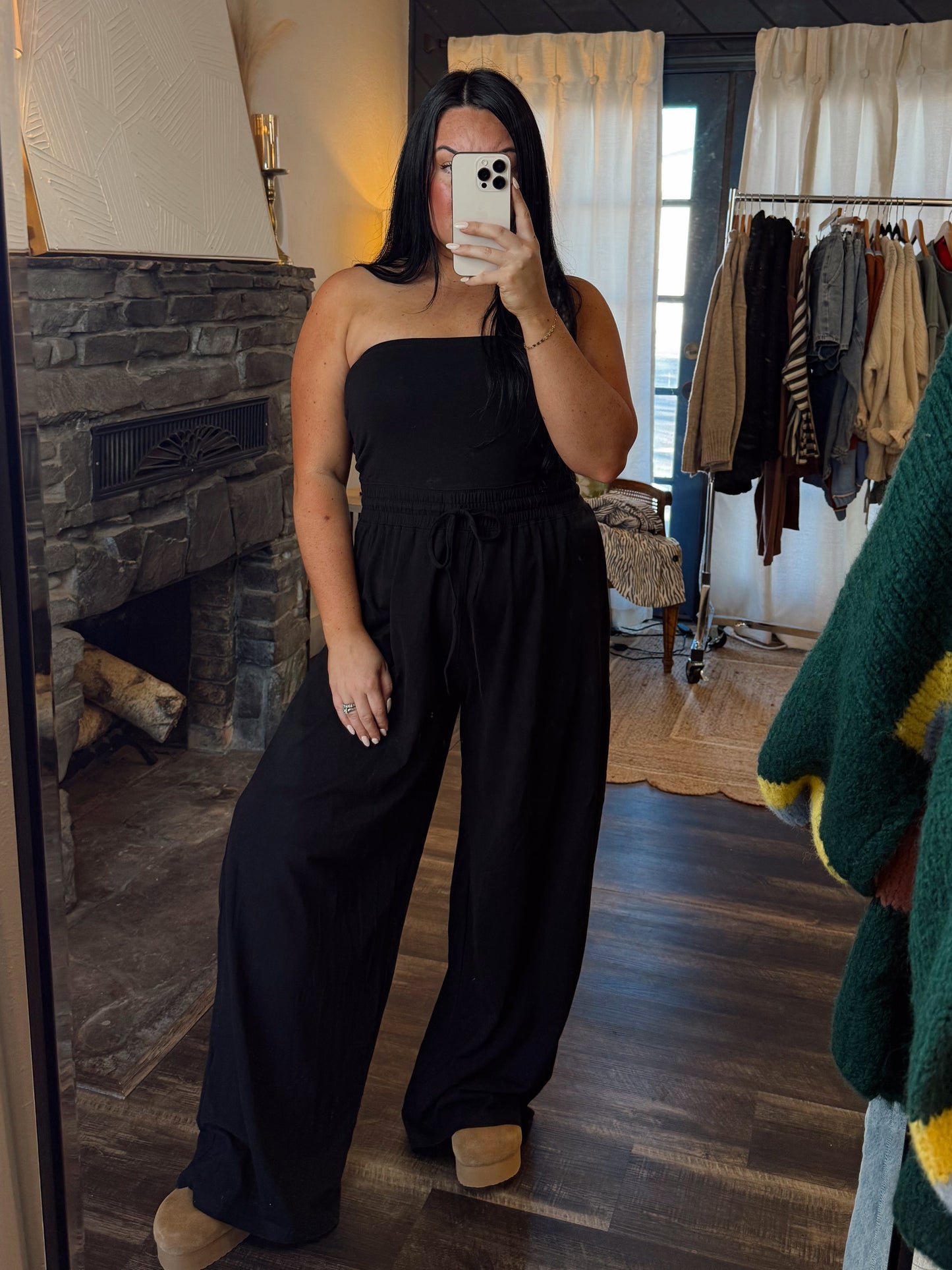 Black Strapless Jumpsuit