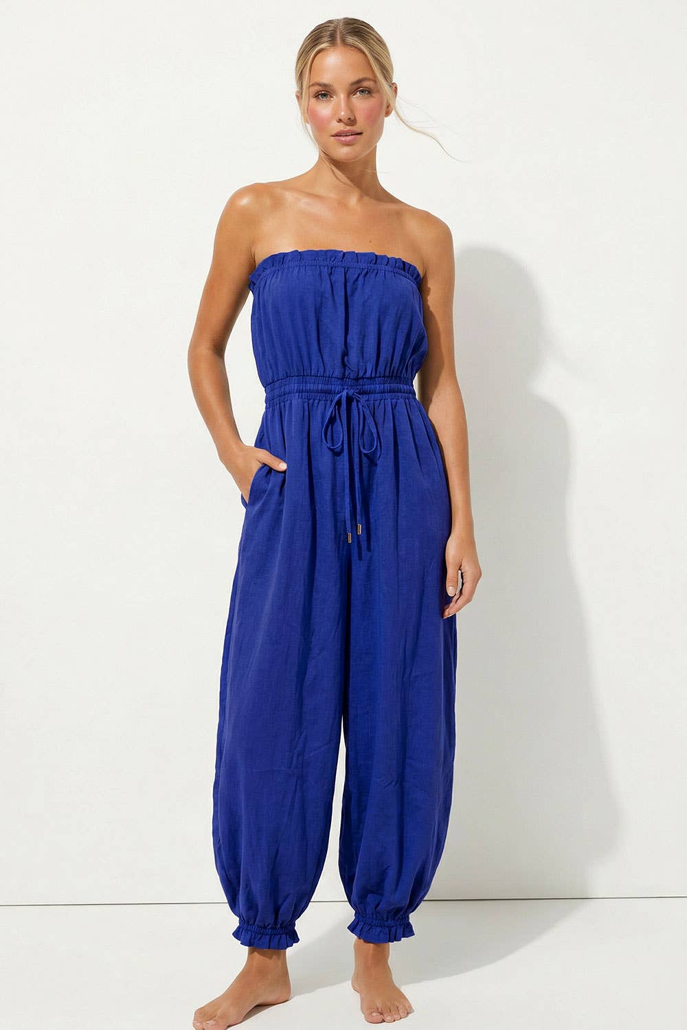 Strapless Balloon Leg Jumpsuit