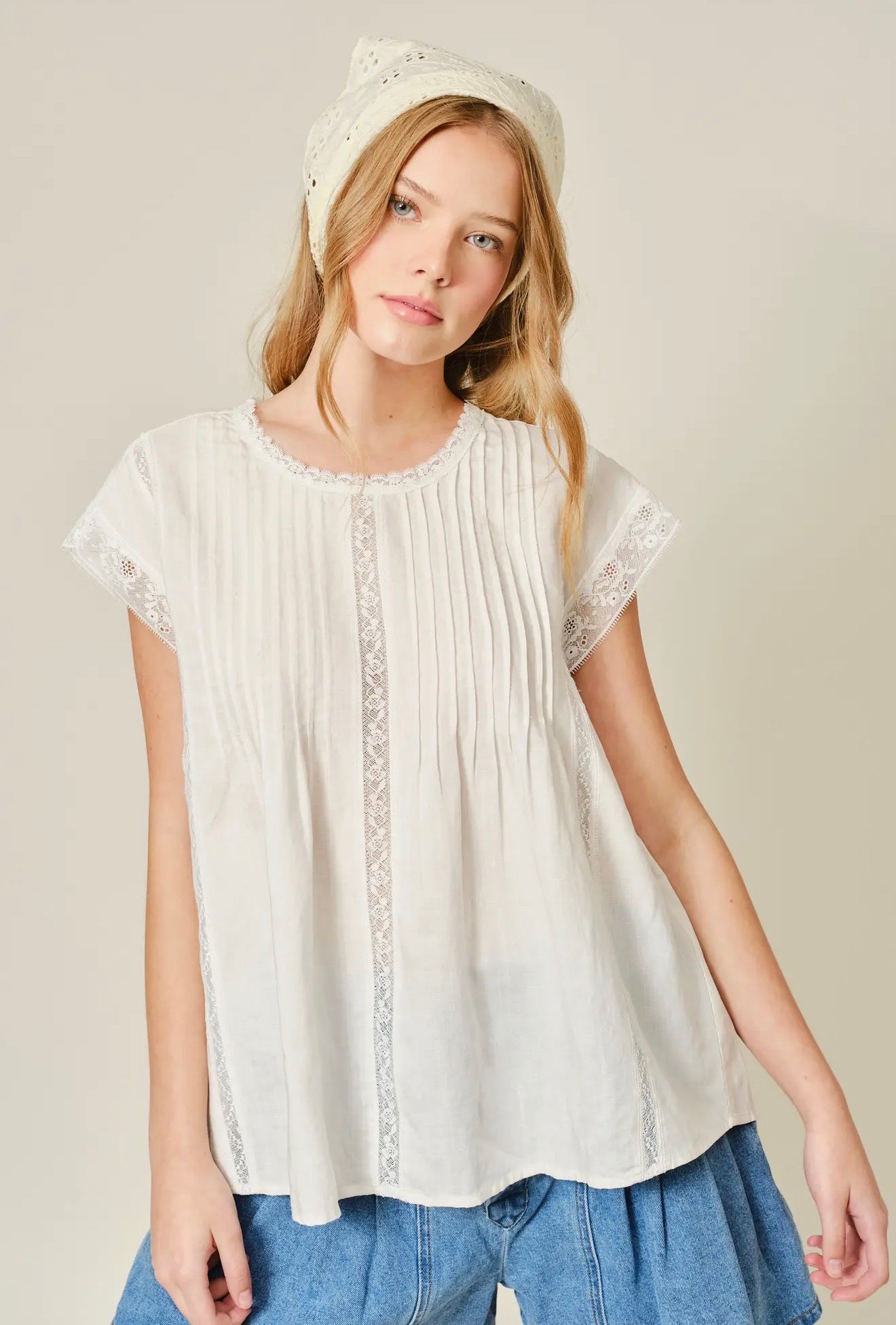 Soft Linen Lace Blouse