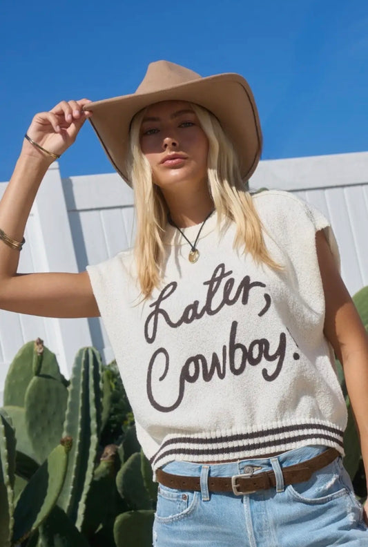 Later Cowboy Graphic Knit Top